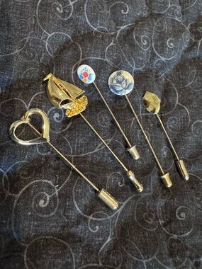 Vintage stick pin or lapel pin lot collection